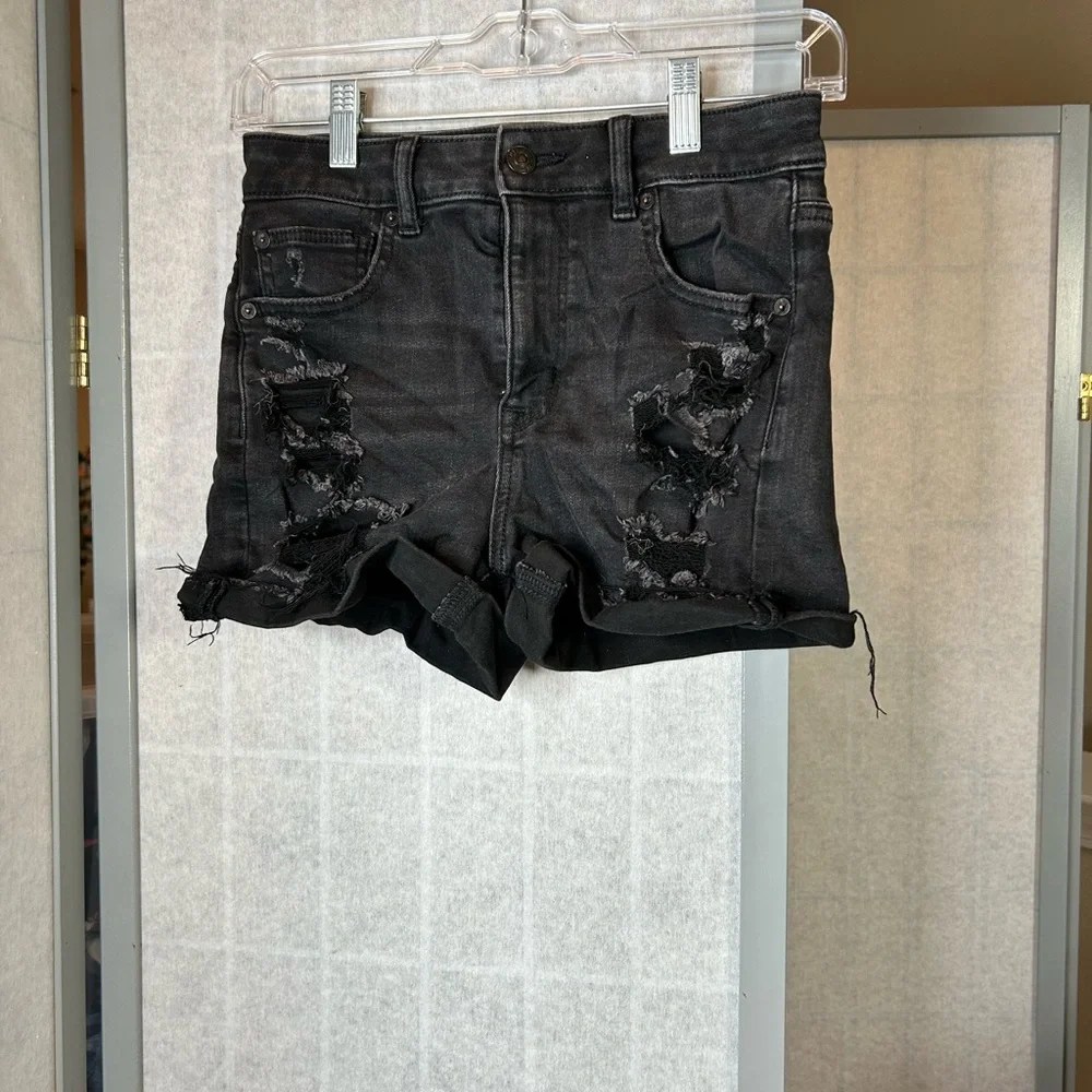 American Eagle black 3” jean shorts